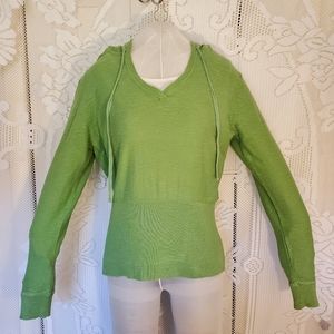B Moss knit green hoodie with under tank
